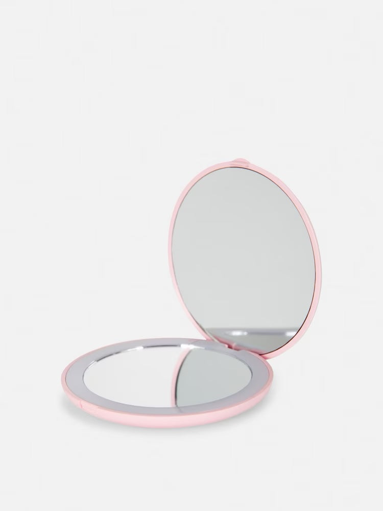 Round Compact Mirror - Pastel Pink image 1