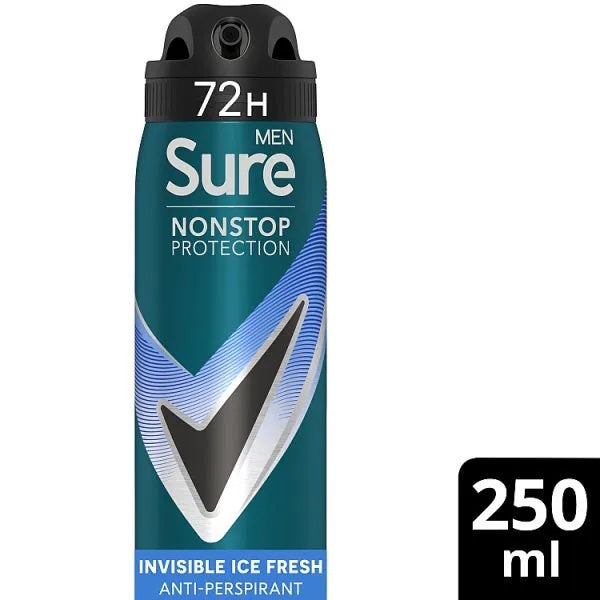 Sure Men Nonstop Invisible Ice Fresh Anti-Perspirant Aerosol 250 ml image 0