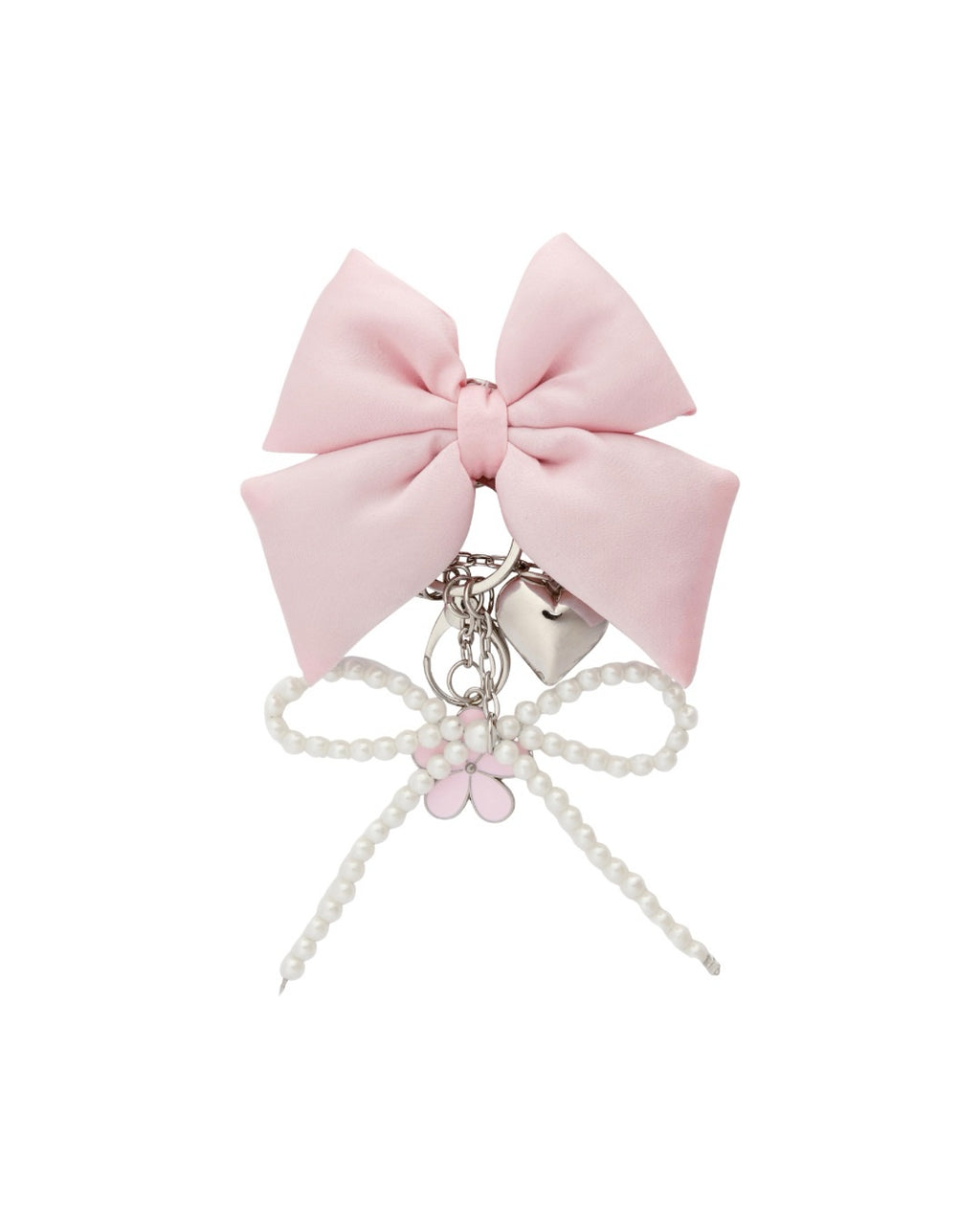 Baby Pink Padded Bow Bag Charm image 1