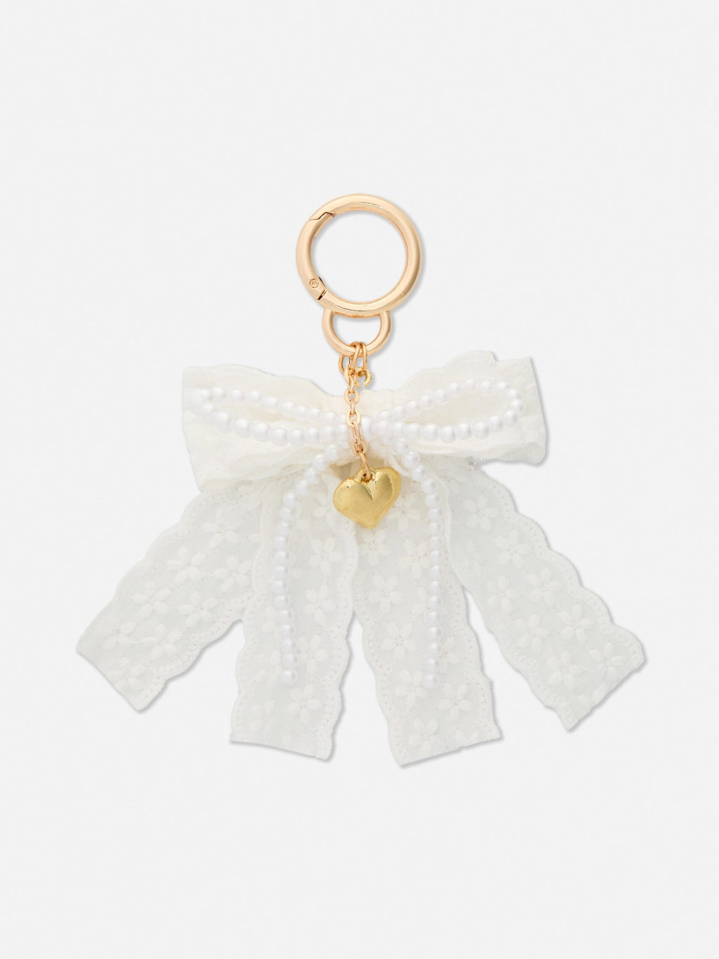 White Lace Clip On  Bag Charm image 1