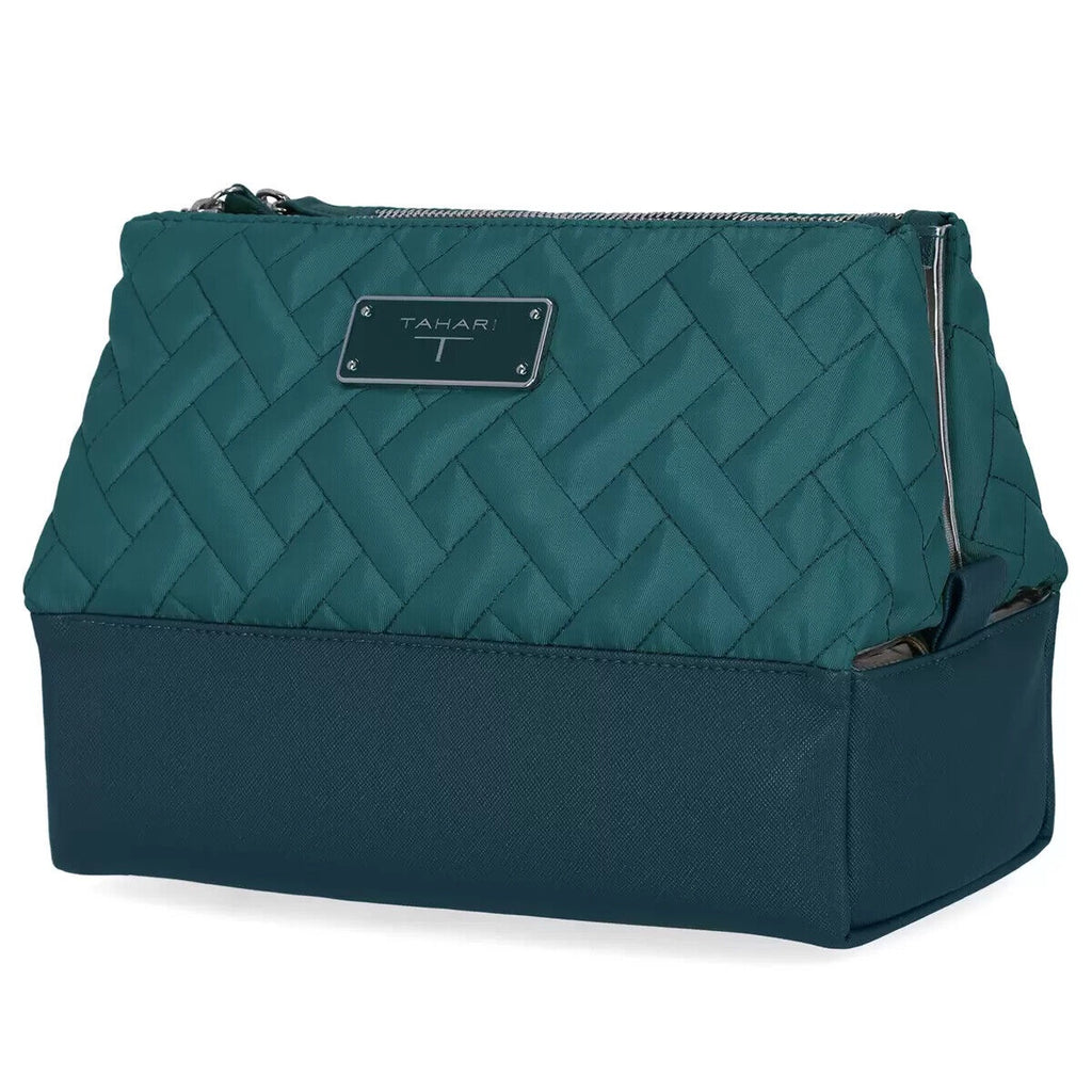 Tahari Toiletry Bag with 3 Sections - Turquoise image