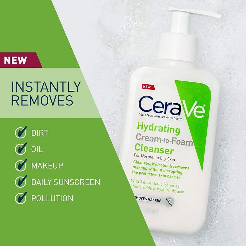 CeraVe Hydrating Cream-to-Foam Cleanser image 1