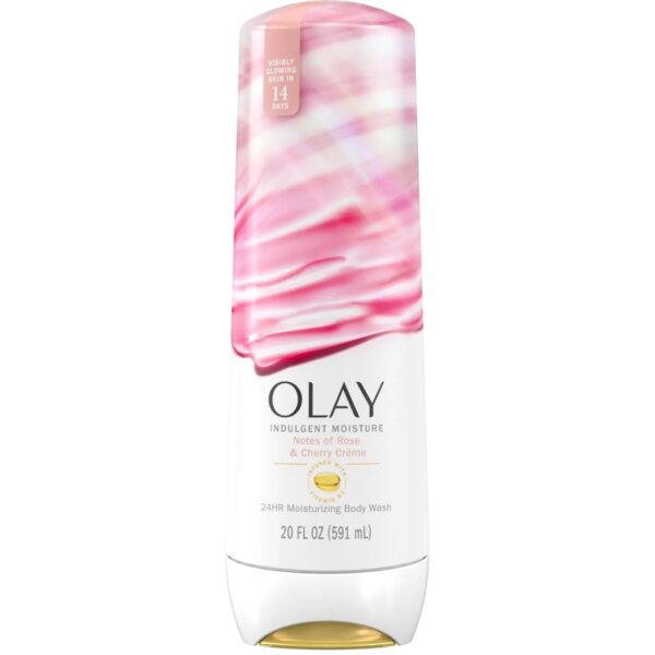 Olay Indulgent Moisture Women's Body Wash, Notes of Rose and Cherry