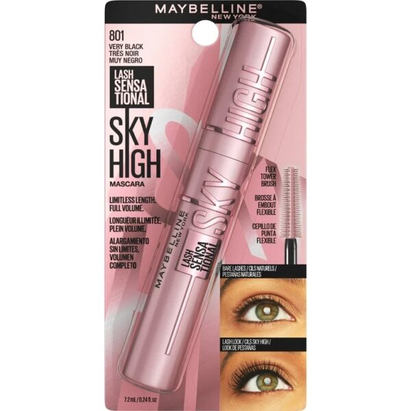 Maybelline Lash Sensational Sky High Washable Mascara, Very Black 801 Washable