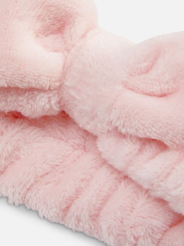 Bow Towelling Headband - Pink - Image 2