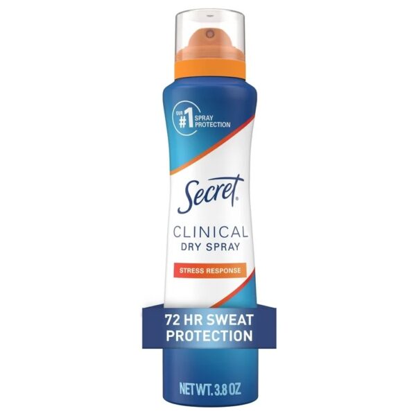 Secret Clinical Strength Dry Spray Antiperspirant Stress Response Scent, 3.8oz
