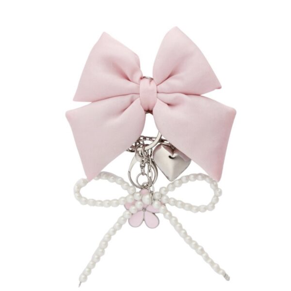 Baby Pink Padded Bow Bag Charm