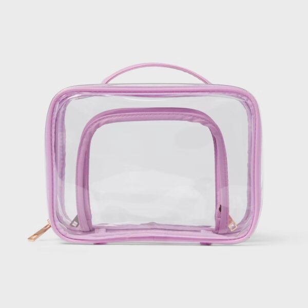 Double Sided Essentials Bag - Clear/Purple