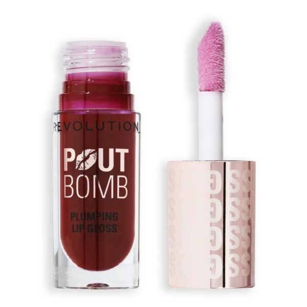 Makeup Revolution Pout Bomb Plumping Gloss - Jelly Berry Mauve - 0.15 fl oz