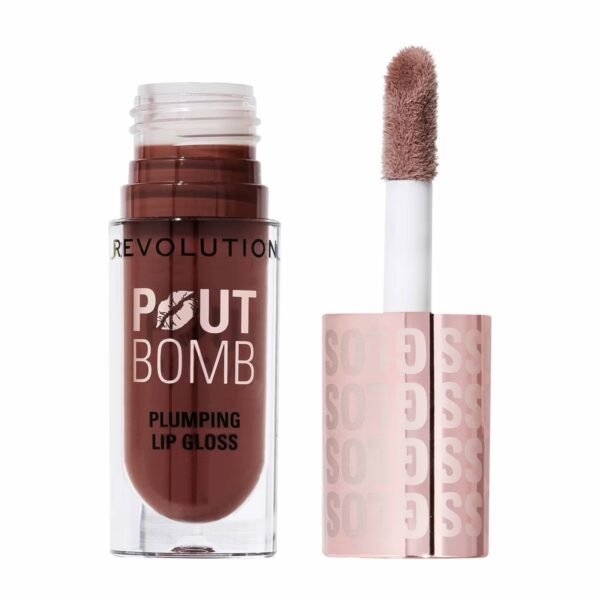 Makeup Revolution Pout Bomb Plumping Gloss - Espresso Cool Nude - 0.15 fl oz
