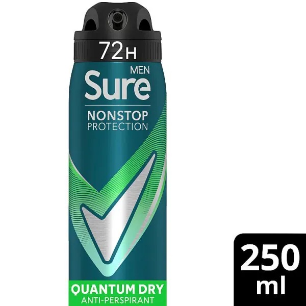 Sure Men Nonstop Protection Quantum Dry Anti-Perspirant Aerosol 250 ml ( UK Version)